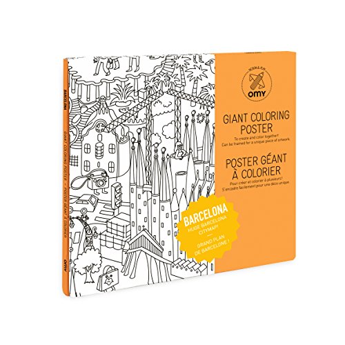 O'my OMY pos208 Barcellona Poster da Colorare Carta Multicolore 40,4 x 26 x 24 cm