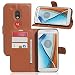 Produktbild Motorola Moto G4 Play Hülle,Frlife | Bookstyle Handyhülle Premium PU-Leder klapptasche Case Brieftasche Etui Schutz Hülle für Motorola Moto G4 Play(5.0 Zoll) Braun