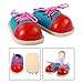 Price comparison product image OFKPO 1 Pair Lacing Shoes Toy Wooden Toy Tie-Up Shoe Kids Learning Toys Early Educational Toy for Children
