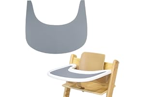 LLHQAMT Hochstuhl Tischset, strapazierfähiges Hochstuhl Platzset Silikon, sauber und hygienisch, für Tripp Trapp Hochstuhl Zubehör, geeignet für Tripp Trapp Hochstuhl Tablett (Grau)