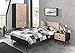 Produktbild Dreams4Home Jugendzimmer-Set 'Boste XXI' - Set, 3-teilig, Bett (B/H/T: ca. 206 x 90 x 126), Nachtkonsole, Kleiderschrank 2 trg., modern, massiv, Kiefer, Birke, Metallfüße, Metallbeschläge, in Schwarz - geplankte Optik