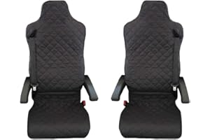 TEXMAR Lot de 2 Housses de siège pour Renault T, Renault C Noir