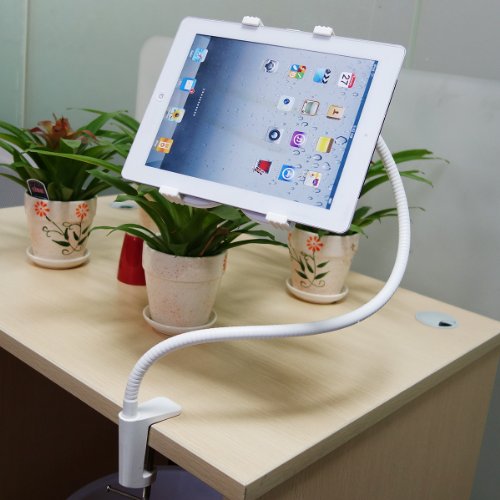 Xcellent Global Faule flexible Schreibtisch-Tabelle 360 Grad-360 Desktop-Ständer Lazy Bed Tablet Halter Halterung für iPad Samsung Air 5 weiß
