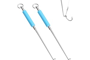 LECHISENOP 2 Pieces Fish Unhooking Tool - Stainless Steel Fishing Unhooking Disgorger - Security Extractor Fishhook Portable Fishing Hook Remover - Fishing Supplies For Small And Large Fishing Hooks