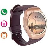 Smartwatch Damen Herren-Luxsure Fitness Trackers 1,5 Zoll IPS Round Touch Screen Smart Watch mit SIM-Karte und TF Card Slot Pulsmesser Schrittzähler Schlaftracker Kompatibel iPhone IOS Android Handy