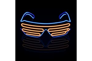 ZFVEN Light Up EL Wire Neon Shutter Glasses Shutter Flashing Sunglasses Kids Party Favors DJ Costumes for EDM, Halloween, Christmas, Birthday Party Decoration