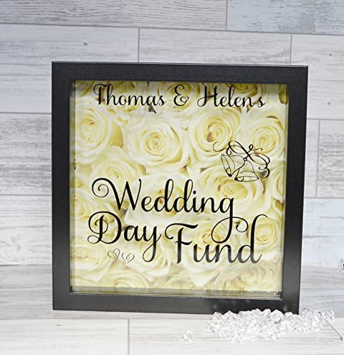 Personalised Wedding Day Money Box Fund Frame, Wedding Planning/Planner Engagement Present Gift, Personalized