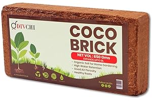 DIVCHI COCO BRICK 650g (8L) | ORGANIC | COCONUT FIBRE | 100% NATURAL | REPTILE FRIENDLY | PLANTING COCO SOIL | PH STABLE GROWING COMPOST I HIGH MOISTURE RETENTION I HEALTHY AERATION
