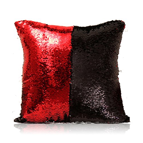 Kissen Rot Schwarz - Homelava Pailletten kissen Glitzer Pailletten Kissenbezug