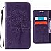 Price comparison product image For LG G4c / LG G4 MINI / H525N Case, Ougger Tree Printing Wallet Cover Card Slot Premium PU Leather Flip Case Magnetic Bumper Pouch Holster Stand-View Function (Purple)