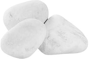 TODOSTONES Piedra Canto Rodado Saco Blanco Especial (99%) (10 Kg, Tamaño: 40-60mm) para jardín o macetas decoración exterior