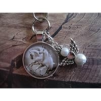 Handmade Schlüsselanhänger, Taschenanhänger Pferde, mit Schutzengel