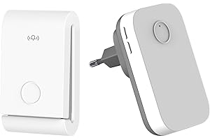 DieseRC Campanello senza fili autogenerante 150 metri Campanello elettronico impermeabile IPX4, 1 ricevitore campanello con 1 trasmettitore cinetico, 38 melodie a 4 livelli di volume