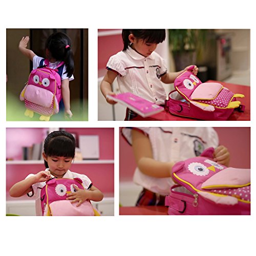 Yodo - Sac à déjeuner isotherme ludique pour enfants - 3 façons de le porter - Doublure approuvée par les autorités sanitaires américaines - Grande poche avant pour un accès rapide, Plastique, chouette, Rose