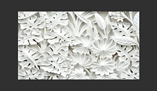 Vlies Fototapete 500×280 cm – Top – Tapete – Wandbilder XXL – Wandbild – Bild – Fototapeten – Tapeten – Wandtapete – Wand – Blätter weiß f-B-0058-a-a - 4