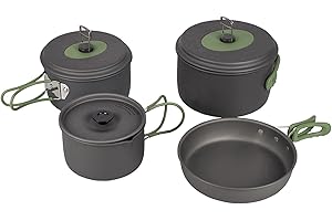 Bo-Camp Explorer, Set di 4 pentole Unisex, Antracite/Rosso, 1,1/1,6/2,5 L