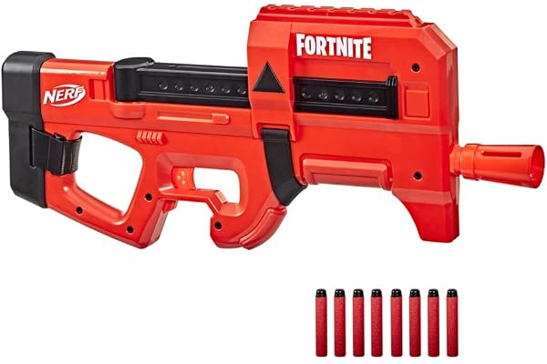 Nerf Fortnite, Blaster Motorisé Compact SMG, Revêtement Ultra Red, Chargeur Interne 8 fléchettes, 8 fléchettes en Mousse Elite