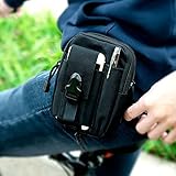 ivencase® Taktische Gürteltasche Molle EDC Beutel Militär für Wandern, Outdoor-Camping und Radfahren mit Aluminiumkarabiner - Schwarz - 