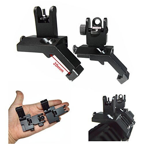 Fireclub - 2016 Design AR15 - Mire métallique avant et arrière - Rabattable à 45 degrés - Transition rapide - Mire secondaire Buis