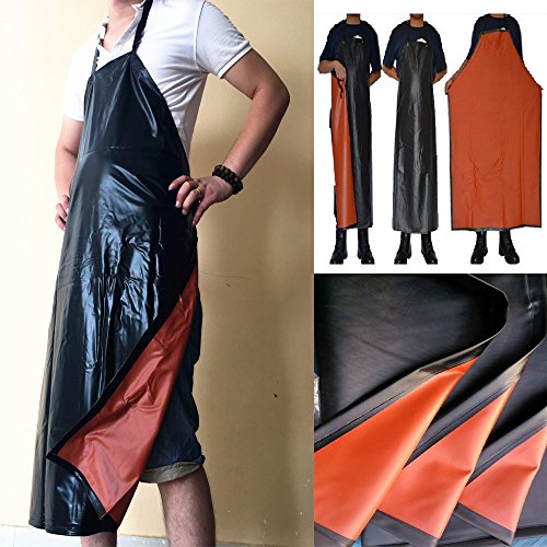 BinaryABC PVC-Schürze Wasserdicht Unisex Schwere für Metzger Küche(Schwarz) - 2