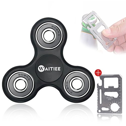 Waitiee Fidget Hand Spinner Finger toy -High Speed 1+ Minute Spins Stress Reliever Reducer Anxiety ADD Killing Time for adults and Kids (Black) Waitiee Fidget Hand Spinner Finger toy -High Speed 1+ Minute Spins Stress Reliever Reducer Anxiety ADD Killing Time for adults and Kids (Black)