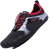  Sixspace Badeschuhe Damen Wasserschuhe Strandschuhe Barfussschuhe HerrenTraillaufschuhe Leicht Training Fitnessschuhe Straßenlaufschuhe Outdoor & Indoor Sports Schuhe(Schwarz,48 EU)