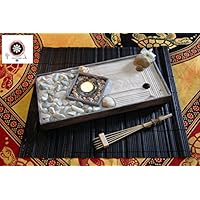 Zen Garten 40cm x 20cm ganz aus Holz für Wohnkultur und für die Meditation ॐ