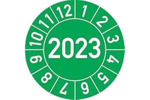 ROSENBAUM OFFSETDRUCK Jahresprüfplakette 2023 in verschiedenen Farben und Größen, 100 Stück, Prüfetikett Prüfplakette Jahresplakette (25 mm Ø, Grün)