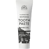 Urtekram Activated Charcoal Toothpaste - 75ml - Natural and Fluoride Free - Gentle Whitening with Aloe Vera and Myrrh - Vegan