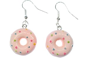 Miniblings Donut perline colorate orecchini rosa - Gioielli fatto a mano ho glassa spruzza ciambelle caramella Fast Food USA Gioielli - Orecchini