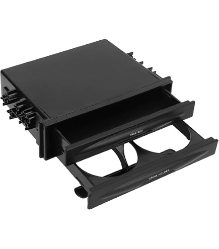 Portavasos Universal Para Coche, Doble DIN, Caja De Almacenamiento De Plastico Para Radio Estereo~p126823042