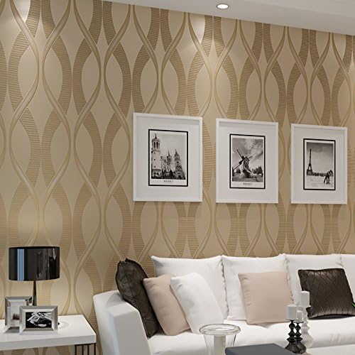 Modern Non-Woven Flocking, Anaglyph, Wallpaper, Bedroom, Living Room, Background Wallpaper,Coffee Color