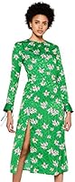 FIND Robe Mi-Longue Fendue Femme, Vert (Green), 38 (Taille fabricant: Small)