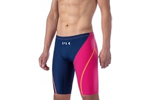 MY KILOMETRE Herren Lange Jammer – Gewebte Badehose Chlorresistente, Schnell Trocknende Schwimmhose mit Kordelzug für Wettkampf & Training UPF 50+