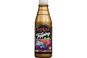 LOLLI - Topping, glassa per dolci, ideale per decorare torte, gelato e dolci, topping senza glutine (Flacone da 800gr, Frutti di bosco)