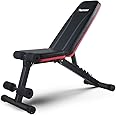 PASYOU Folding Weight Bench, Adjustable Full Reclining Weight Bench, Multifunctional 7 in 1 Abdominal Bench Full Body Workout