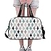Produktbild Plosds Geometrische Diamant-Muster Große Yoga Gym Totes Fitness Handtaschen Reise Seesäcke Schultergurt Schuhbeutel für die Übung Sport Gepäck für Mädchen Männer Womens Outdoor