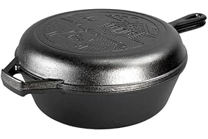 Lodge Cast Iron Wanderlust Series, Cabin Combo Cooker, 3.2 Quart​ Black