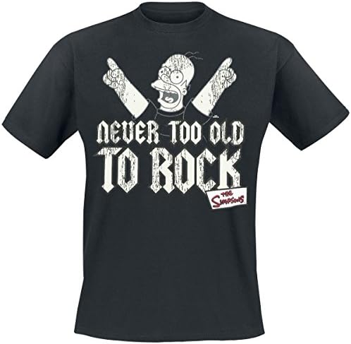 The Simpsons Never Too Old to Rock T-Shirt Black