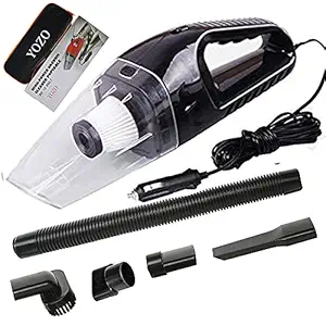 Keekos Car Vacuum Cleaner, with Washable Hepa Filter, Noice Reduction 65dp, 120W and 12V Corded for All Types of Car Handheld Mini Vacuum (Black Vacuum, Standard)