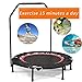 Produktbild Qulista Sport - 40inch Profi Extrem Fitness und Aerobic Trampolin Gartentrampolin Indoor/Outdoor mit einstellbarem Haltegriff, belastbar bis 150kg, Faltbar (Rot, 40inch, mit Stange)