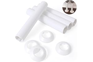 BEEKEG Kunststoffschlauch Heizungsrohr Verkleidung,Rohrverkleidung,Heizkörper Rohrisolierung,Universeller Innendurchmesser kleiner als 22mm,4 Stück 200mm(Länge) X 32mm(Außendurchmesser)+4 Stück Rosette