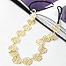 HOUSWEETY New Lovely Metallic Sweet Lady Hollow Rose Flower Elastic Hair Band Fashion Headbands (Gloden Flower)