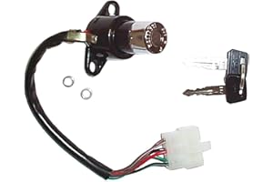 GLOBAL PARTS V PARTS Contacteur à Clé Normalement Ouvert Métal Montage sur Guidon 1 Voie Manuel IP00 1 Unité Cuivre Laiton Keyed Clé 1 unité