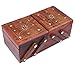ITOS365 Jewellery Box for Women Wooden Flip Flap Brass Inlay Handmade Gift,...