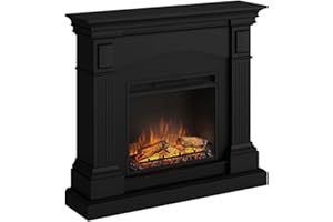 TAGU Magna Cheminée électrique avec Chauffage, 1500W, Programmable sur 7 Jours, Thermostat numérique, Télécommande (Noir Profond)