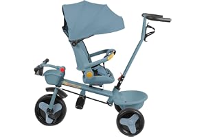 Skalbar trehjuling för barn med vändbar sits trike baby, cykel skalbar barnvagn, tysta hjul och solskydd trehjuling pedal-(b)