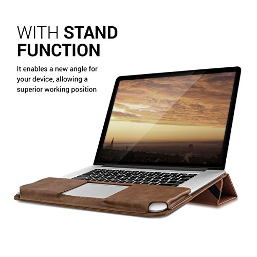 kwmobile Smart Cover Case für Apple MacBook Pro Retina 13″ (Modelle ab Ende 2012 – Mitte 2016) aus Kunstleder mit Aufstellfunktion in Braun - 6