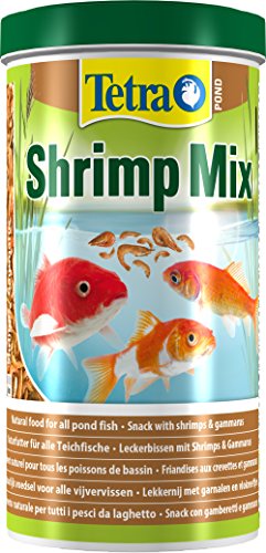 Tetra Pond Shrimp Mix Ergänzungsfutter (Leckerbissen für Teichfische aus natürlichen Shrimps und Gammarus, schwimmfähige Futtermischung), 1 Liter Dose