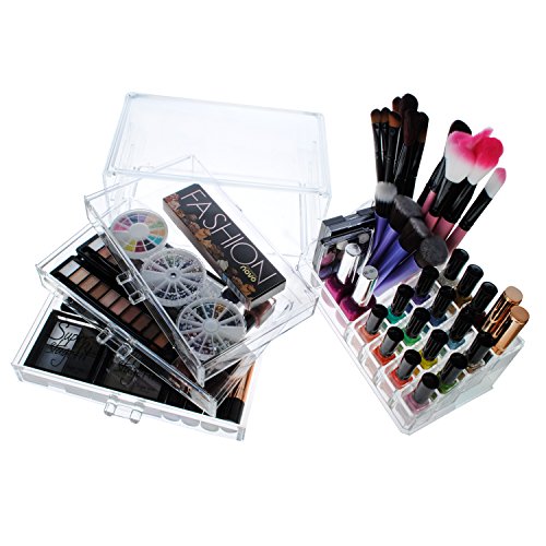 Acryl Kosmetik Organizer Make Up Aufbewahrung Kosmetikorganiser mit Schubladen 190x135x240mm - 6